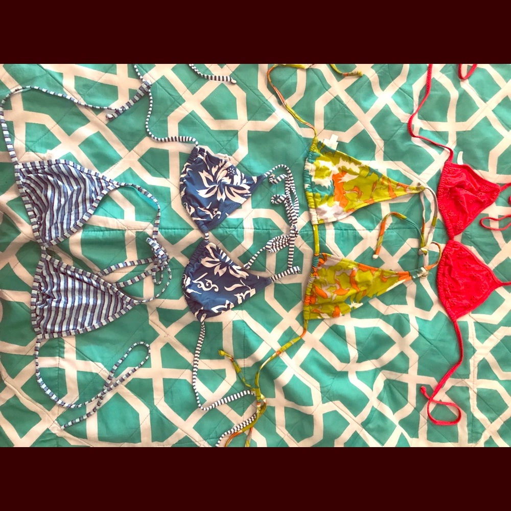 Lot of 4 J. Crew bikini tops, size medium